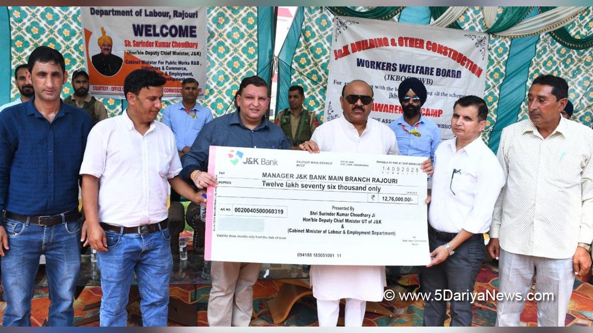 Surinder Kumar Choudhary, Jammu and Kashmir National Conference, National Conference, Kashmir, Jammu And Kashmir, Jammu, Jammu and Kashmir Building and Other Construction Workers Welfare Board, JKBOCWWB