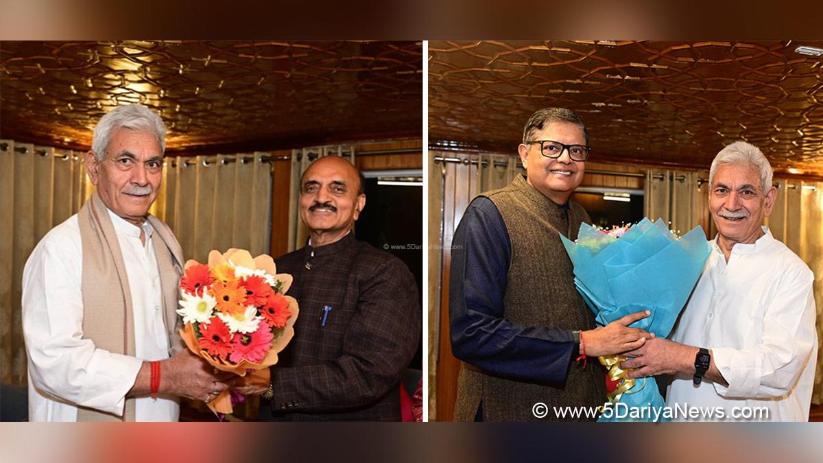 Manoj Sinha, Lieutenant Governor JK, Raj Bhavan, Jammu, Srinagar, Kashmir, Jammu And Kashmir, Dr Bhagwat Kishanrao Karad, Bhagwat Kharad, BJP, Bharatiya Janata Party, Baijayant Jay Panda