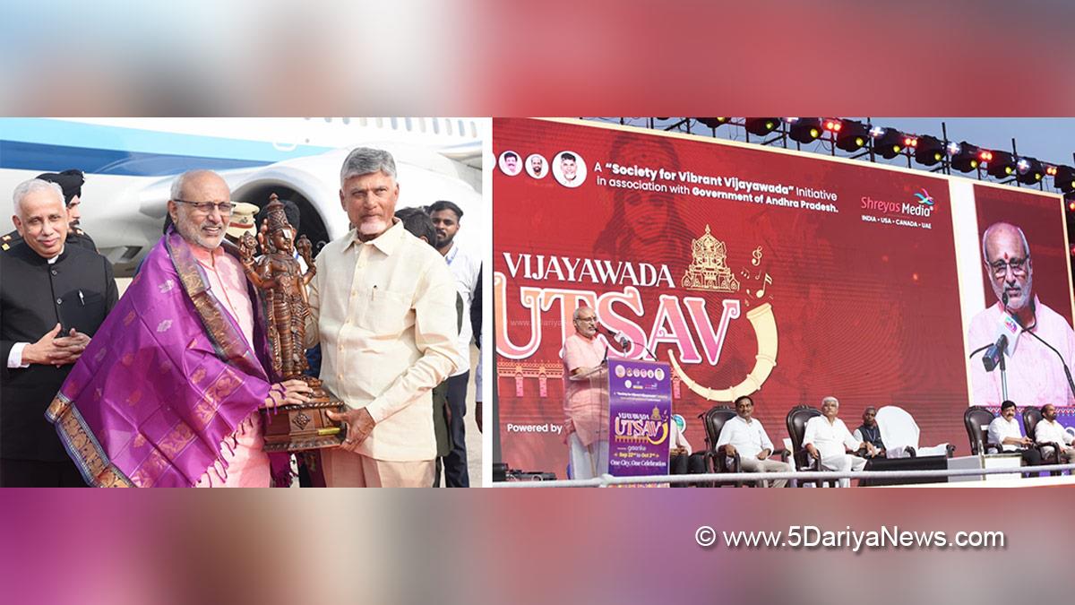 CP Radhakrishnan, Chandrapuram Ponnusami Radhakrishnan, Vice President of India, BJP, Bharatiya Janata Party, Gajendra Singh Shekhawat, N Chandrababu Naidu, Nara Chandrababu Naidu, Abdul Nazeer, Vijayawada Utsav 2025