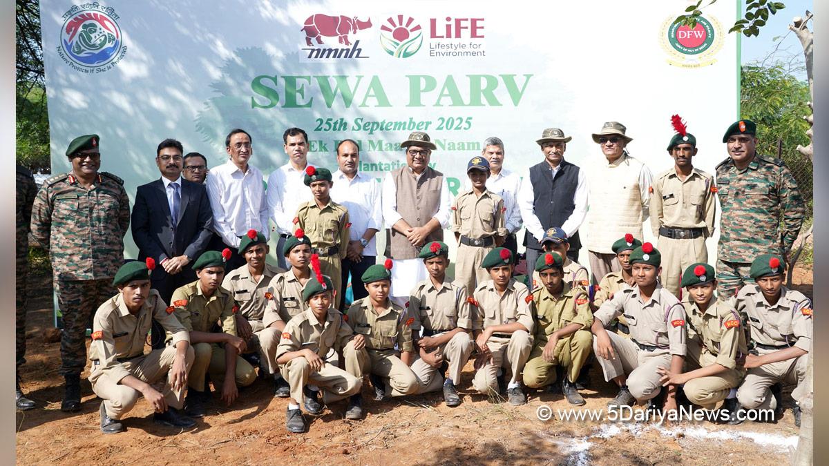 Bhupender Yadav, Bhupendra Yadav, BJP, Bharatiya Janata Party, Union Minister for Environment Forest and Climate Change, Tree Plantation Drive, Ek Ped Maa Ke Naam, Sewa Parv 2025, Asola Bhatti Wildlife Sanctuary, ABWLS