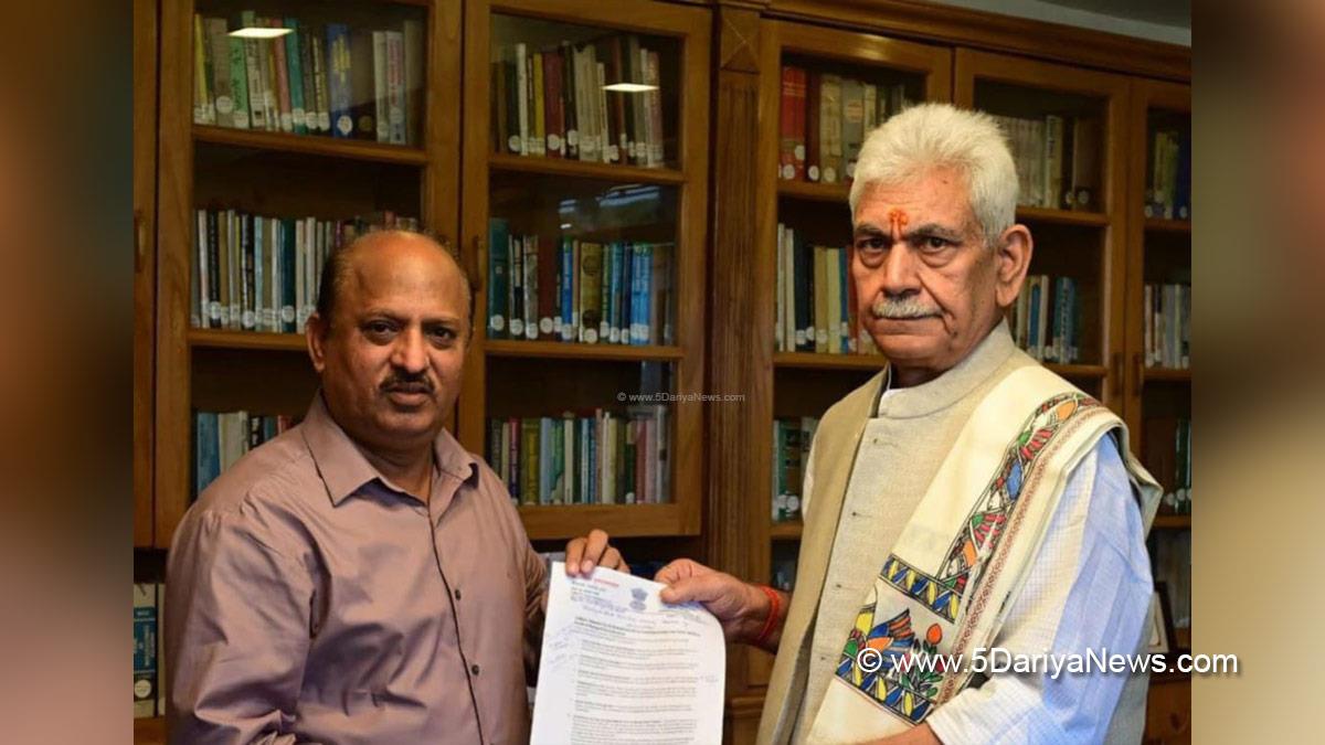 Manoj Sinha, Lieutenant Governor JK, Raj Bhavan, Jammu, Srinagar, Kashmir, Jammu And Kashmir, Dr Devinder Kumar Manyal