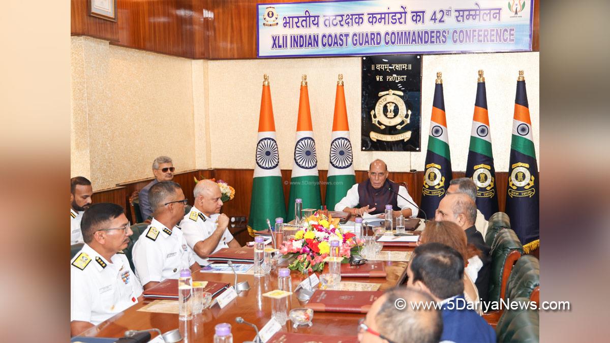 Rajnath Singh, Union Defence Minister, Defence Minister of India, BJP, Bharatiya Janata Party, Military, Indian Coast Guard, ICG, ICG Commanders Conference, 42nd ICG Commanders Conference
