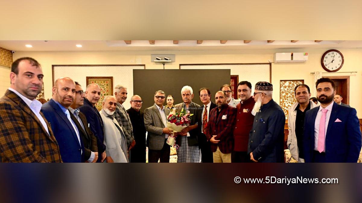 Manoj Sinha, Lieutenant Governor JK, Raj Bhavan, Jammu, Srinagar, Kashmir, Jammu And Kashmir, Kashmir Chamber of Commerce and Industry, KCCI, Javid Ahmad Tenga