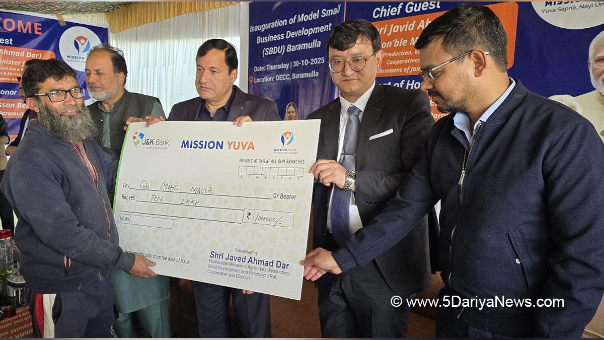Javid Ahmad Dar, Javid Dar, Jammu and Kashmir National Conference, National Conference, Kashmir, Jammu And Kashmir, Jammu, Minga Sherpa, Baramulla, DC Baramulla, Deputy Commissioner Baramulla, Small Business Development Unit, SBDU, Mission YUVA, Mission YUVA Model SBDU