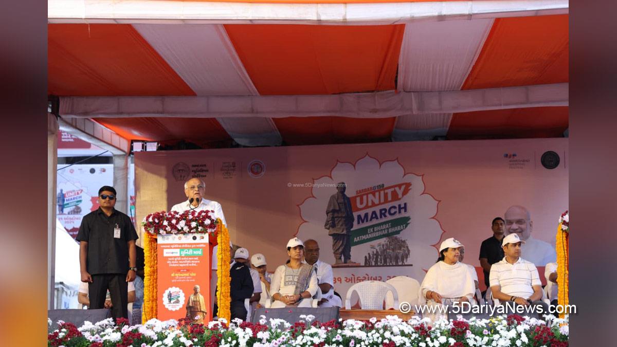 Bhupendra Patel, Bhupendrabhai Rajnikantbhai Patel, Chief Minister of Gujarat, BJP, Bharatiya Janata Party, Gandhinagar, Gujarat, Sardar Vallabhbhai Patel, Unity March