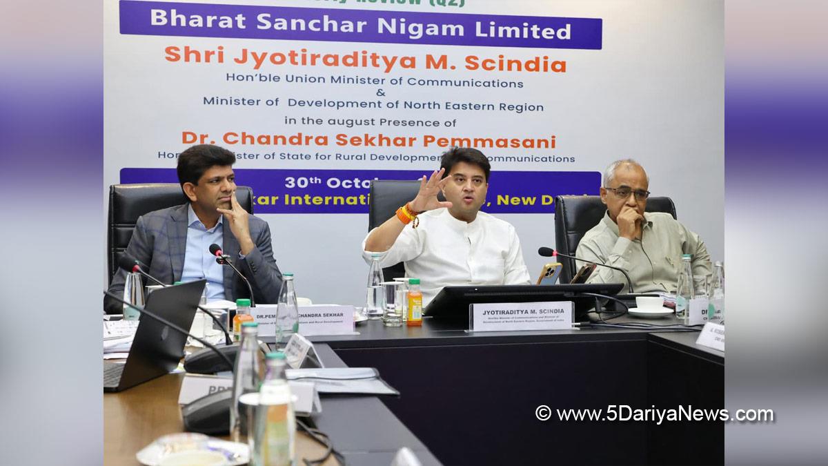 Jyotiraditya Scindia, Jyotiraditya Madhavrao Scindia, BJP, Bharatiya Janata Party, Dr Chandra Shekhar Pemmasani, Dr Pemmasani Chandra Sekhar, Chandra S Pemmasani