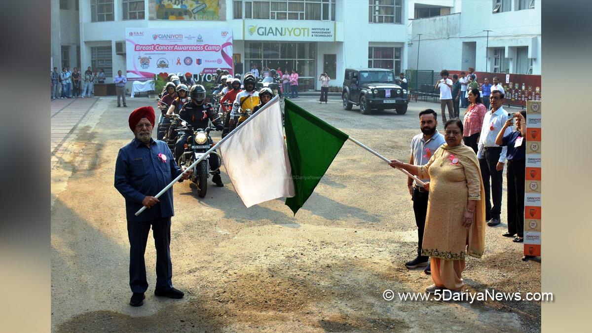 Gian Jyoti Institute of Management and Technology, GJIMT, JS Bedi, Ranjit Bedi, Breast Cancer Awareness Motorcycle Rally, Mohali