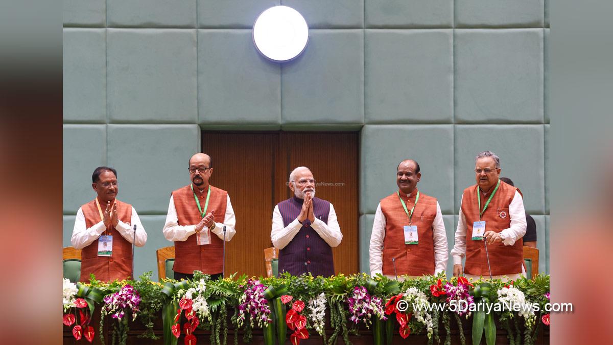 Narendra Modi, Modi, BJP, Bharatiya Janata Party, Prime Minister of India, Prime Minister, Narendra Damodardas Modi, Vishnu Deo Sai, Om Birla, Chhattisgarh Vidhansabha
