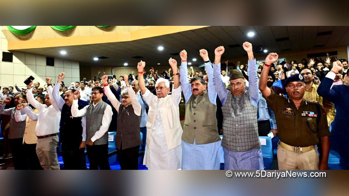 Manoj Sinha, Lieutenant Governor JK, Raj Bhavan, Jammu, Srinagar, Kashmir, Jammu And Kashmir, Jugal Kishore Sharma, Atal Dulloo, Vande Mataram