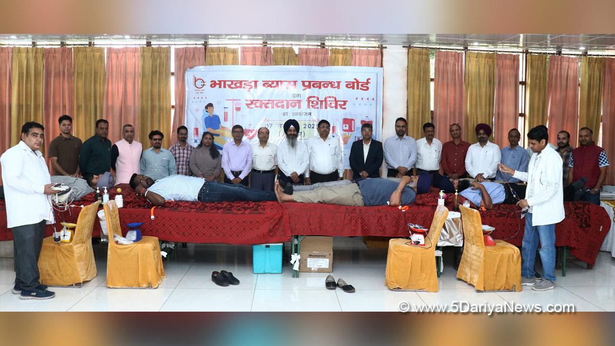 Bhakra Beas Management Board, BBMB, Blood Donation Camp, Major General BN Kumar, Chandigarh