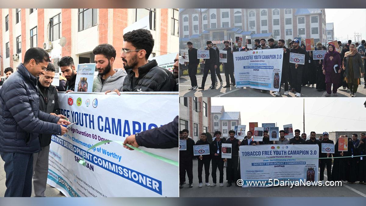Shishir Gupta, Shopian, DC Shopian, Deputy Commissioner Shopian, Kashmir, Jammu And Kashmir, Jammu, District Administration Shopian, National Tobacco Control Programme, NTCP, Health Department Shopian