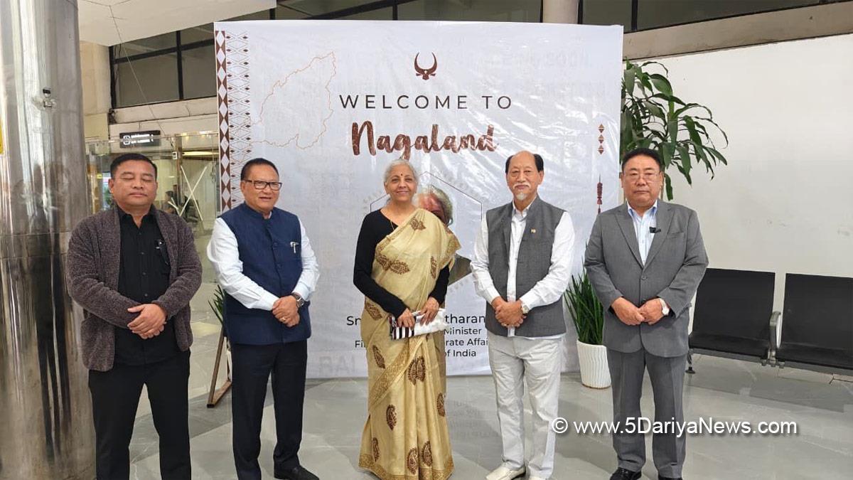 Nirmala Sitharaman, Union Minister for Finance and Corporate Affairs, BJP, Bharatiya Janata Party, Neiphiu Rio, Chief Minister of Nagaland, Nagaland, Kohima, Nationalist Democratic Progressive Party