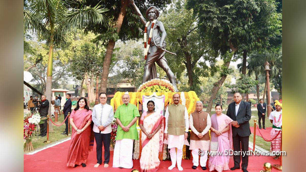 Droupadi Murmu, President of India, President, Indian President, Rashtrapati, CP Radhakrishnan, Chandrapuram Ponnusami Radhakrishnan, Vice President of India, Om Birla, BJP, Bharatiya Janata Party, Lok Sabha Speaker, Kiren Rijiju, Bhagwan Birsa Munda