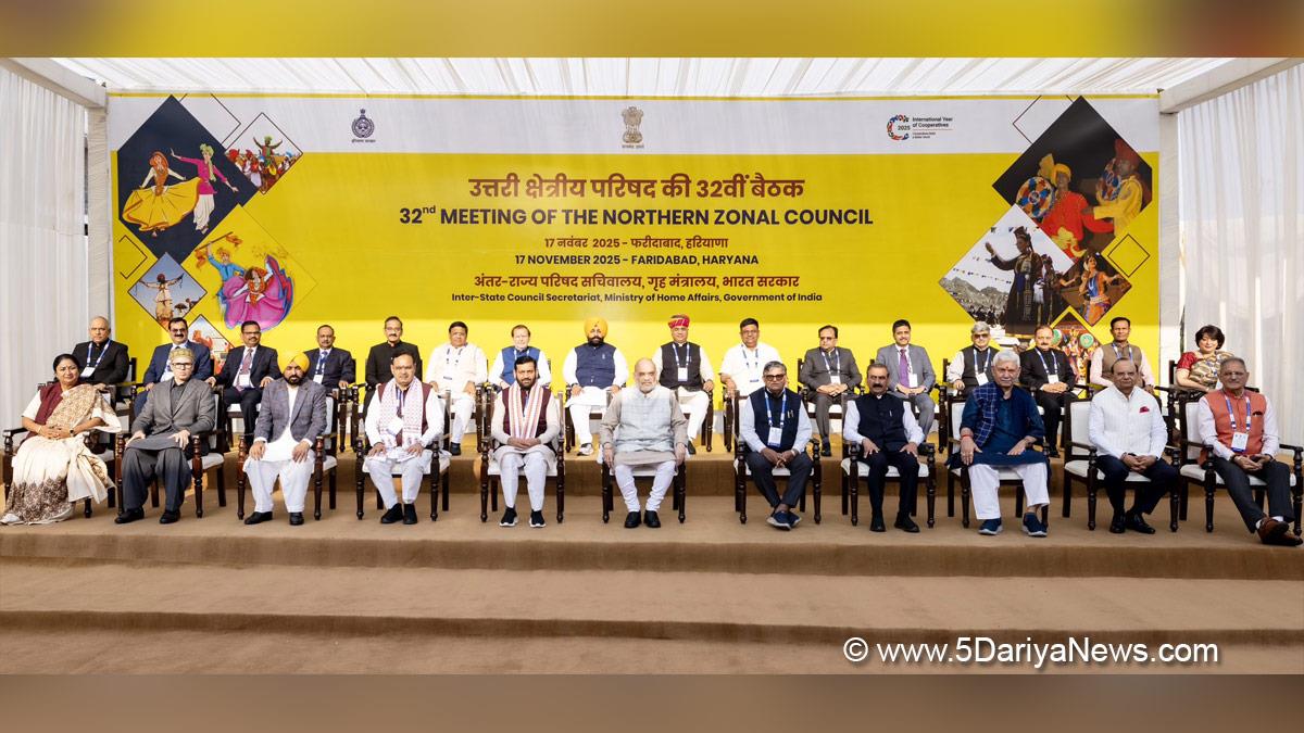  Amit Shah, Union Home Minister, BJP, Bharatiya Janata Party, Minister of Cooperation, Bhajan Lal Sharma, BhajanLal Sharma, Gulab Chand Kataria, Sukhvinder Singh Sukhu, Thakur Sukhvinder Singh Sukhu, Nayab Singh Saini, Bhagwant Mann, Bhagwant Singh Mann, Manoj Sinha, Omar Abdullah, Rekha Gupta, Northern Zonal Council, NZC