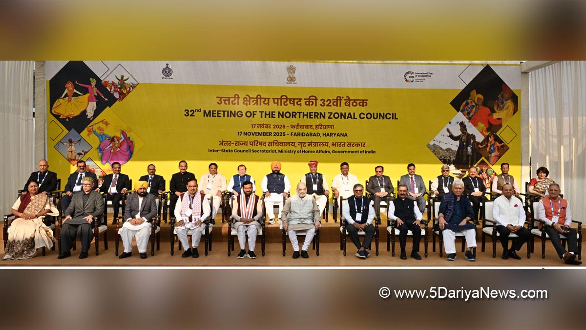 Nayab Singh Saini, Haryana, Bharatiya Janata Party, BJP, Haryana Chief Minister, Chief Minister of Haryana, Amit Shah, Union Home Minister, Minister of Cooperation, Bhajan Lal Sharma, BhajanLal Sharma, Gulab Chand Kataria, Nayab Singh Saini, Bhagwant Mann, Bhagwant Singh Mann, Manoj Sinha, Omar Abdullah, Rekha Gupta, Sukhvinder Singh Sukhu, Northern Zonal Council, NZC   