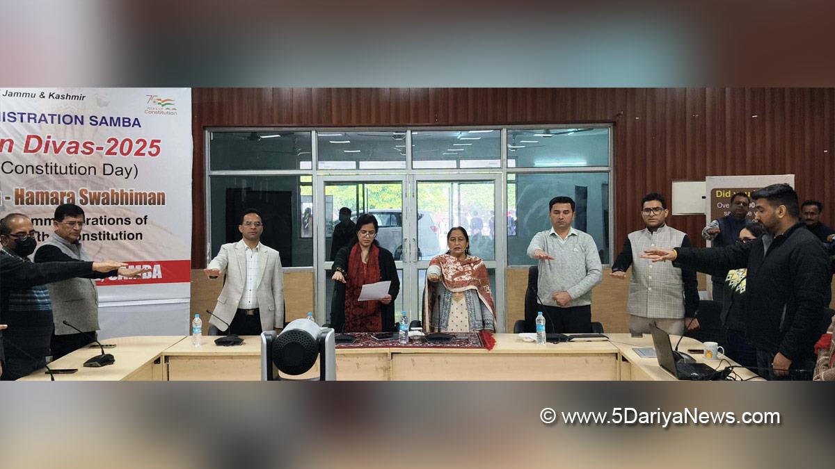 Ayushi Sudan, Samba, Deputy Commissioner Samba, Kashmir, Jammu And Kashmir, Jammu, District Administration Samba, Constitution Day