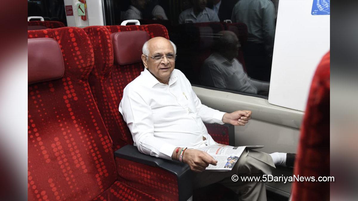 Bhupendra Patel, Bhupendrabhai Rajnikantbhai Patel, Chief Minister of Gujarat, BJP, Bharatiya Janata Party, Gandhinagar, Gujarat, Vande Bharat Train