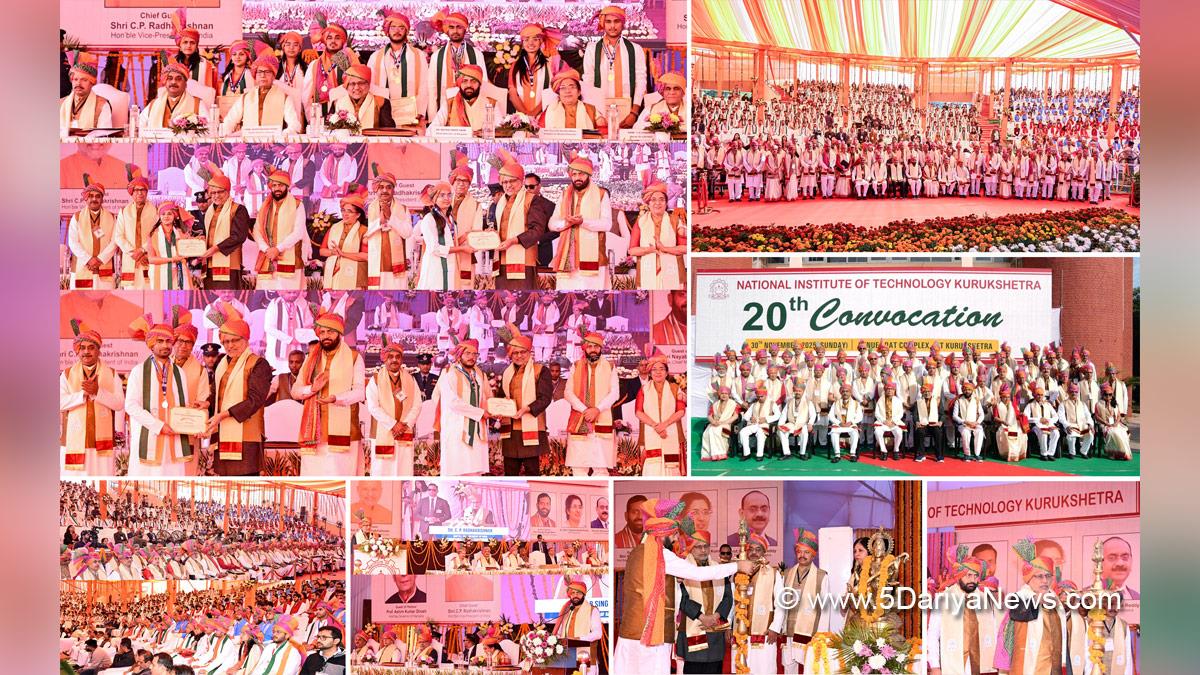 CP Radhakrishnan, Chandrapuram Ponnusami Radhakrishnan, Vice President of India, BJP, Bharatiya Janata Party, Nayab Singh Saini, Chief Minister of Haryana, BJP Haryana, Governor of Haryana, Prof Ashim Kumar Ghosh, National Institute of Technology Kurukshetra, NIT Kurukshetra