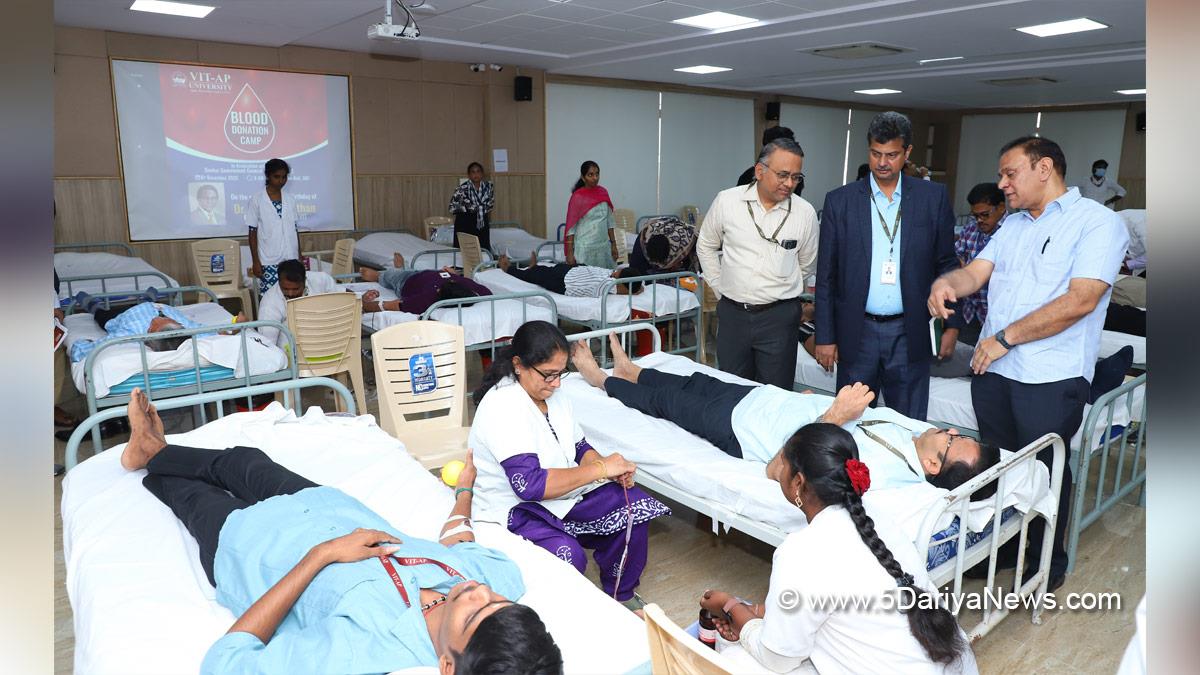 VIT AP University, Amravati, Andhra Pradesh, University, Education, Dr G Viswanathan, Blood Donation Camp