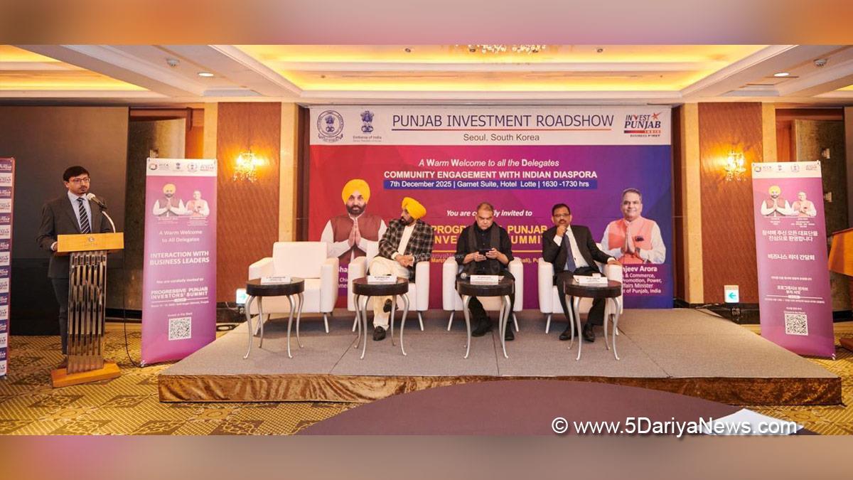 Bhagwant Mann, Bhagwant Singh Mann, AAP, Aam Aadmi Party, Aam Aadmi Party Punjab, AAP Punjab, Government of Punjab, Punjab Government, Punjab, Chief Minister Of Punjab, Sanjeev Arora, KAP Sinha, Chief Secretary of Punjab, South Korea