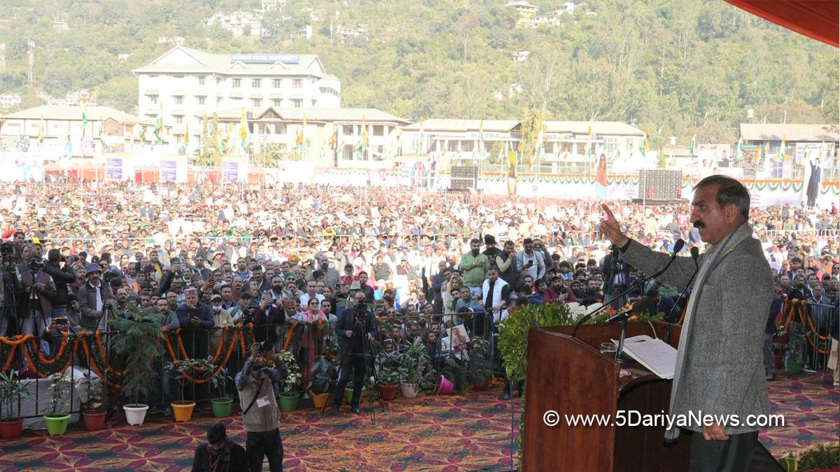 Sukhvinder Singh Sukhu, Thakur Sukhvinder Singh Sukhu, Himachal Pradesh, Himachal, Congress, Indian National Congress, Himachal Congress, Shimla, Chief Minister of Himachal Pradesh, Jan Sankalp Sammelan
