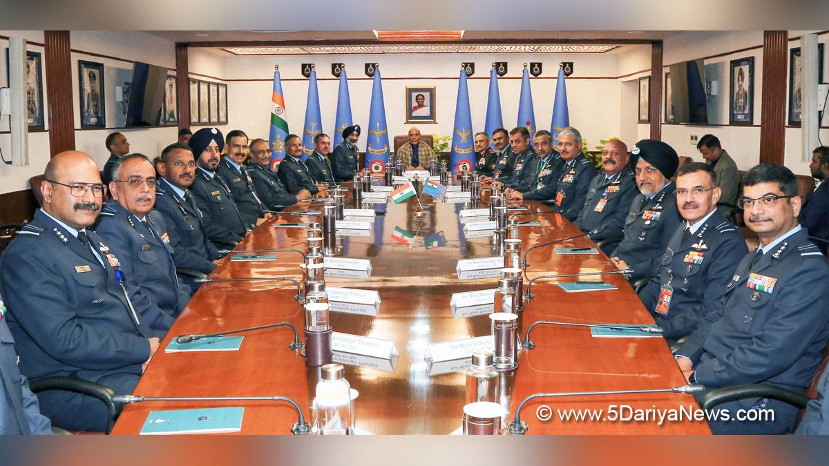 Rajnath Singh, Union Defence Minister, Defence Minister of India, BJP, Bharatiya Janata Party, Military, Indian Air Force, Chief of the Air Staff, Air Chief Marshal AP Singh, General Anil Chauhan, Chief of Defence Staff, Air Force Commanders Conclave, Operation Sindoor