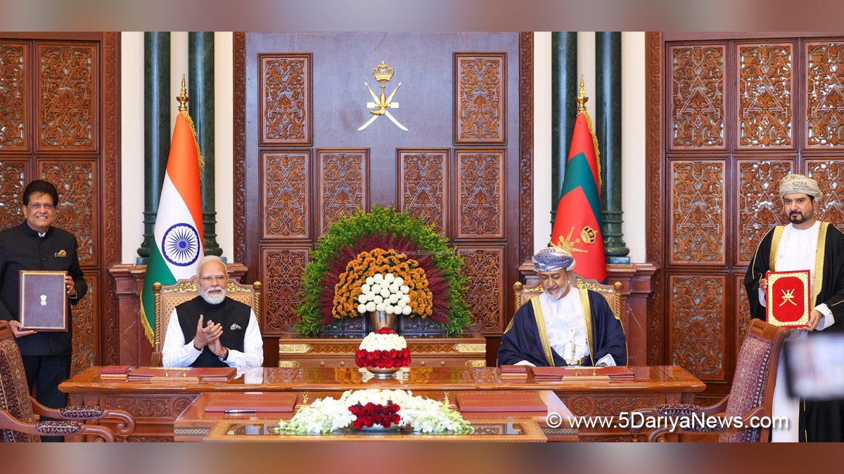 Narendra Modi, Modi, BJP, Bharatiya Janata Party, Prime Minister of India, Prime Minister, Narendra Damodardas Modi, Piyush Goyal, Haitham bin Tarik, Sultan of Oman
