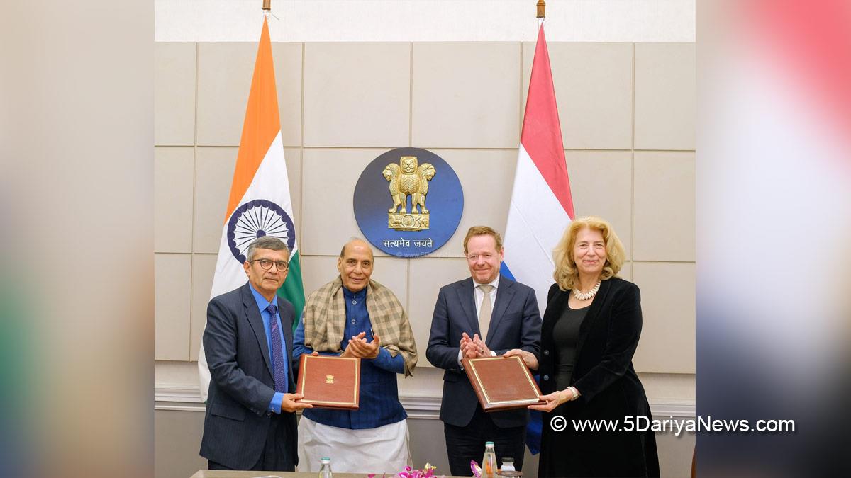 Rajnath Singh, Union Defence Minister, Defence Minister of India, BJP, Bharatiya Janata Party, David Van Weel, Foreign Minister of the Netherlands