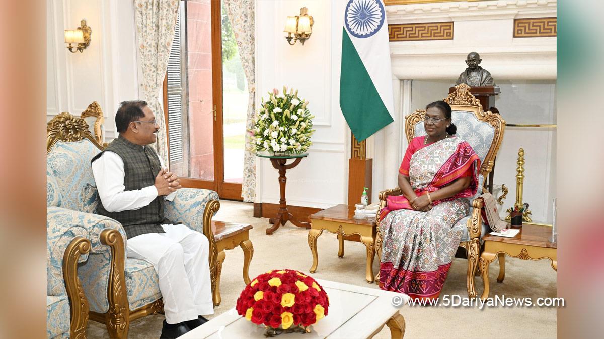 Vishnu Deo Sai, BJP, Bharatiya Janata Party, Chhattisgarh, Chief Minister of Chhattisgarh, Droupadi Murmu, President of India, President, Indian President, Rashtrapati