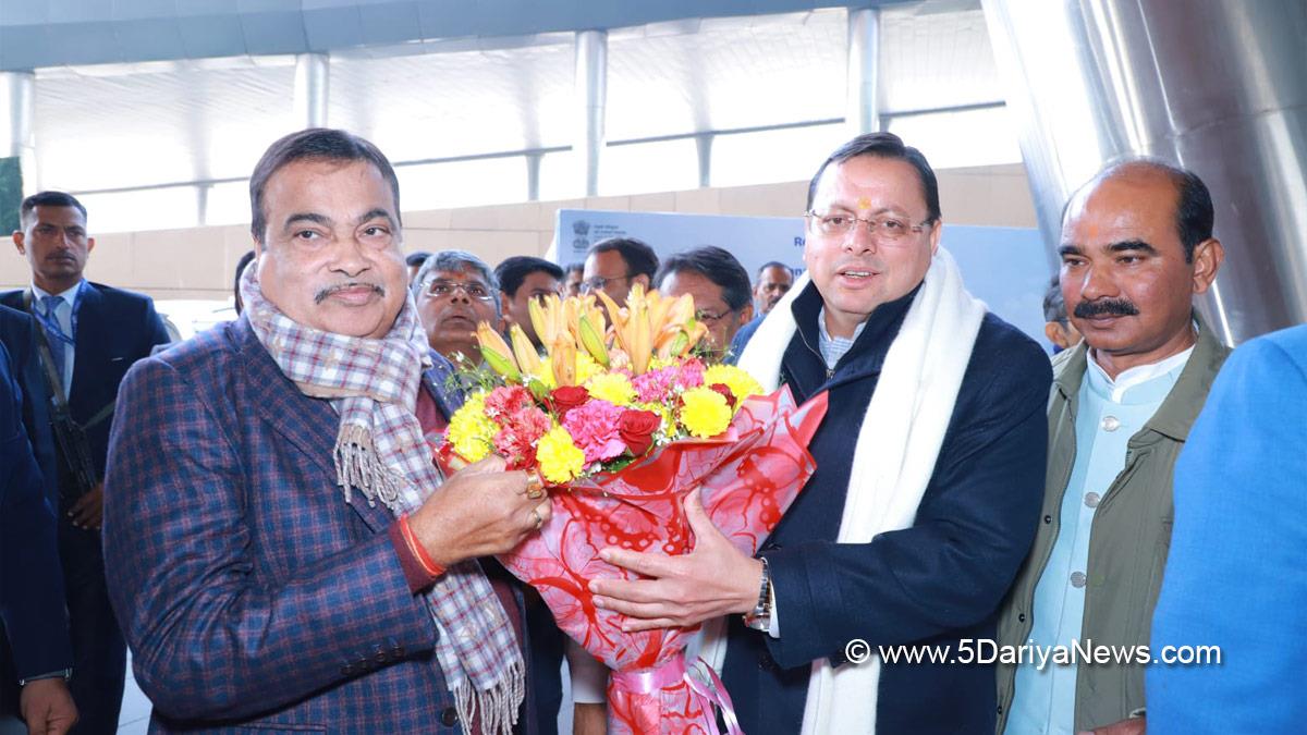 Nitin Gadkari, Nitin Jairam Gadkari, BJP, Bharatiya Janata Party, Union Minister of Road Transport and Highways, Pushkar Singh Dhami, Chief Minister of Uttarakhand
