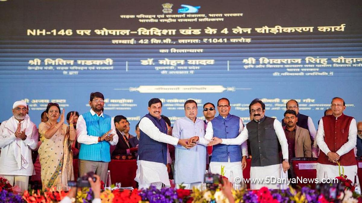 Nitin Gadkari, Shivraj Singh Chouhan, Dr Mohan Yadav