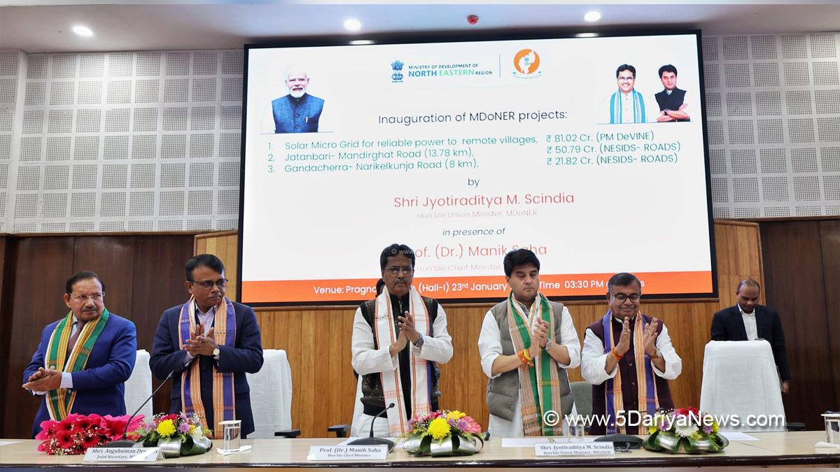 Jyotiraditya Scindia, Jyotiraditya Madhavrao Scindia, BJP, Bharatiya Janata Party, Manik Saha