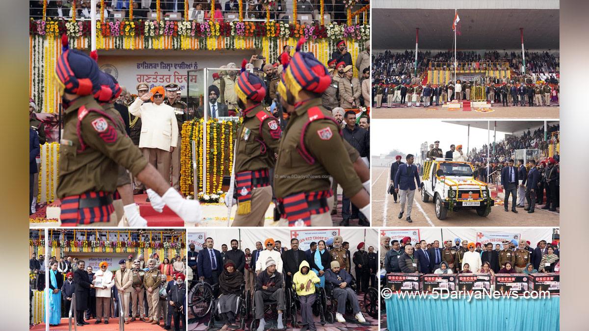 Gulab Chand Kataria, Governor of Punjab, Punjab Governor, Punjab Raj Bhavan, 77th Republic Day, Republic Day of India, Republic Day 2026, Republic Day Parade 2026, National flag, Fazilka, Gaurav Yadav, KAP Sinha, Amarpreet Kaur Sandhu
