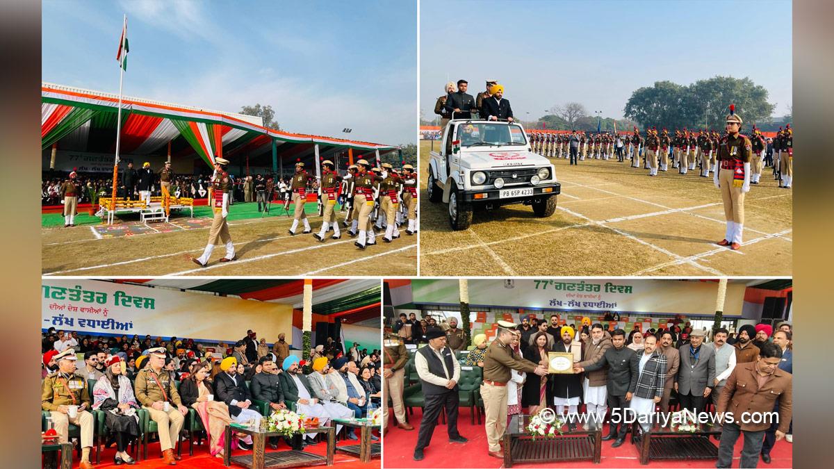Harbhajan Singh ETO, AAP, Aam Aadmi Party, Aam Aadmi Party Punjab, AAP Punjab, Government of Punjab, Punjab Government, Himanshu Jain, DC Ludhiana, Ludhiana, Deputy Commissioner Ludhiana, 77th Republic Day, Republic Day of India, Republic Day 2026, Republic Day Parade 2026, National flag