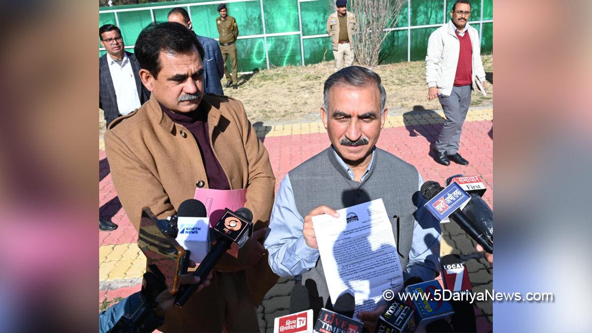 Sukhvinder Singh Sukhu, Thakur Sukhvinder Singh Sukhu, Himachal Pradesh, Himachal, Congress, Indian National Congress, Himachal Congress, Shimla, Chief Minister of Himachal Pradesh, Sanjay Awasthi