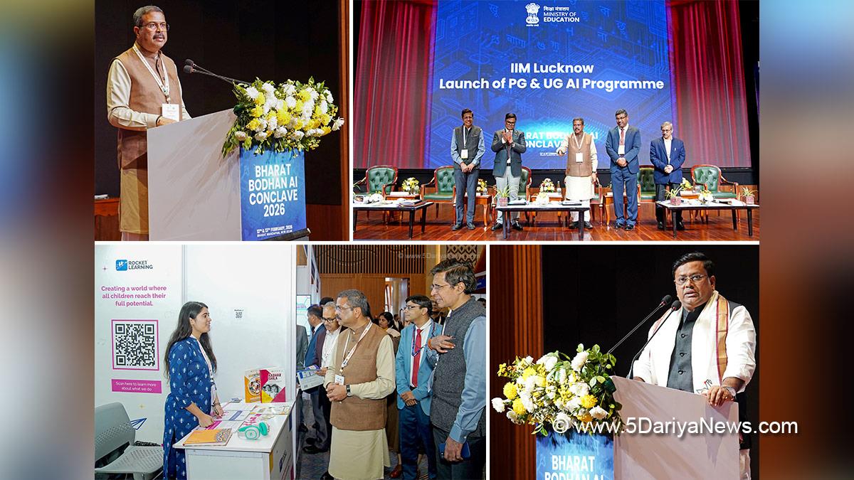 Dharmendra Pradhan, Dharmendra Debendra Pradhan, BJP, Bharatiya Janata Party, Union Education Minister, Sukanta Majumdar, Dr Sukanta Majumdar, Bharat Bodhan AI Conclave 2026
