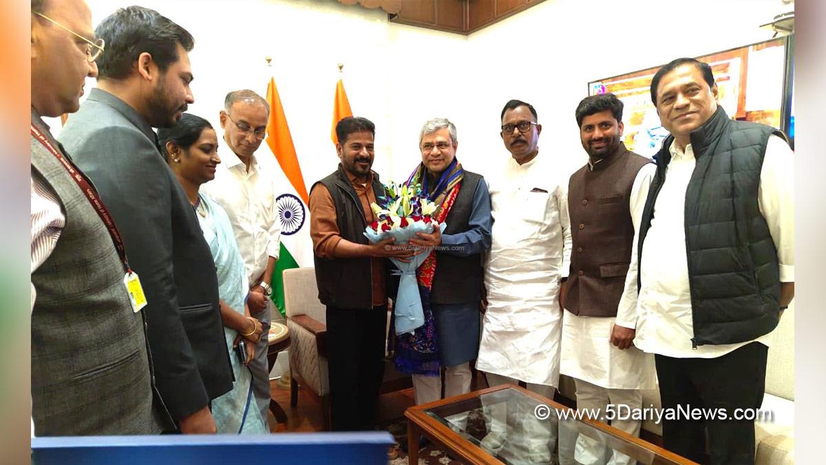 A Revanth Reddy, Anumula Revanth Reddy, Revanth Reddy, Telangana, Chief Minister of Telangana, Indian National Congress, Congress, All India Congress Committee, Ashwini Vaishnaw
