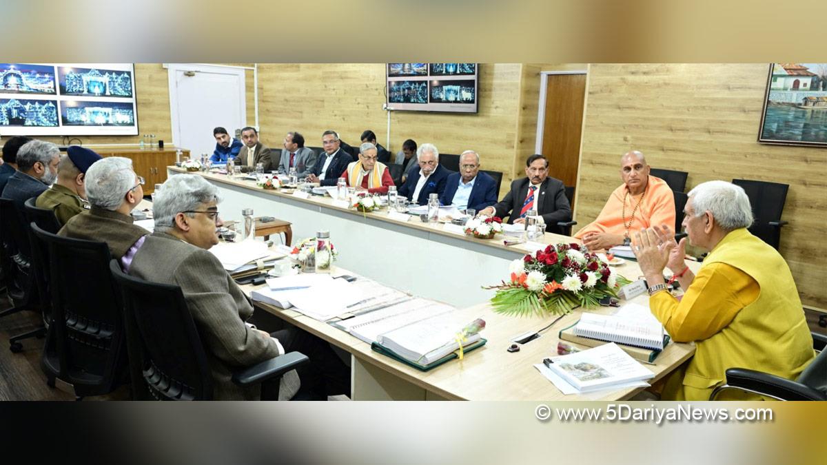 Manoj Sinha, Lieutenant Governor JK, Raj Bhavan, Jammu, Srinagar, Kashmir, Jammu And Kashmir, Atal Dulloo, Shri Amarnath Ji Yatra, Shri Amarnath Ji Yatra 2026, Amarnath Ji Yatra, Amarnath Ji Yatra 2026, Shri Amarnath Ji Pilgrimage, Shri Amarnath Ji Shrine Board, SASB, SANJY 2026