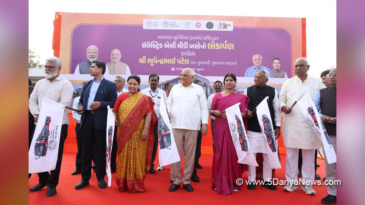 Bhupendra Patel, Bhupendrabhai Rajnikantbhai Patel, Chief Minister of Gujarat, BJP, Bharatiya Janata Party, Gandhinagar, Gujarat, Ahmedabad Municipal Transport Service, AMTS