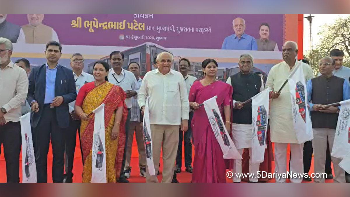 Bhupendra Patel, Bhupendrabhai Rajnikantbhai Patel, Chief Minister of Gujarat, BJP, Bharatiya Janata Party, Gandhinagar, Gujarat, Ahmedabad Municipal Transport Service, AMTS