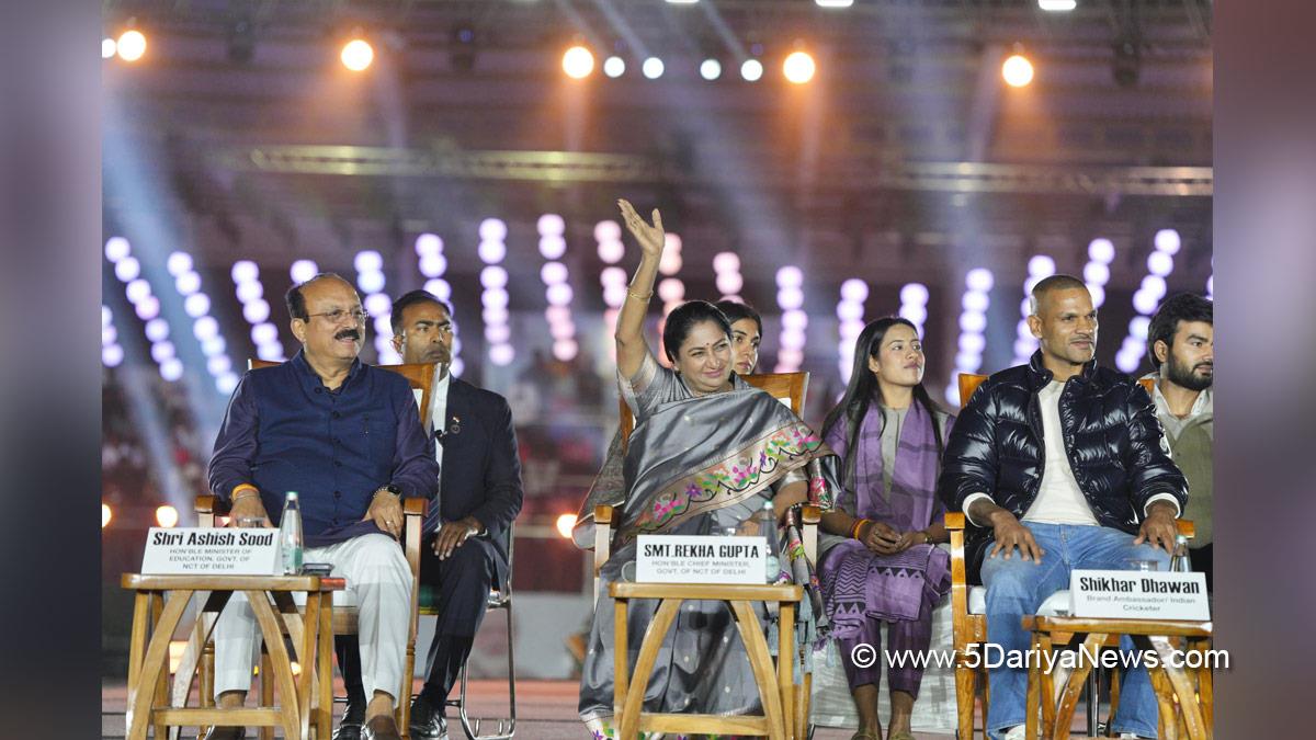 Rekha Gupta, Bharatiya Janata Party, BJP, BJP Delhi, Chief Minister of Delhi, Delhi CM, Ashish Sood, Shikhar Dhawan, Khelo Delhi Delhi Khel Mahakumbh