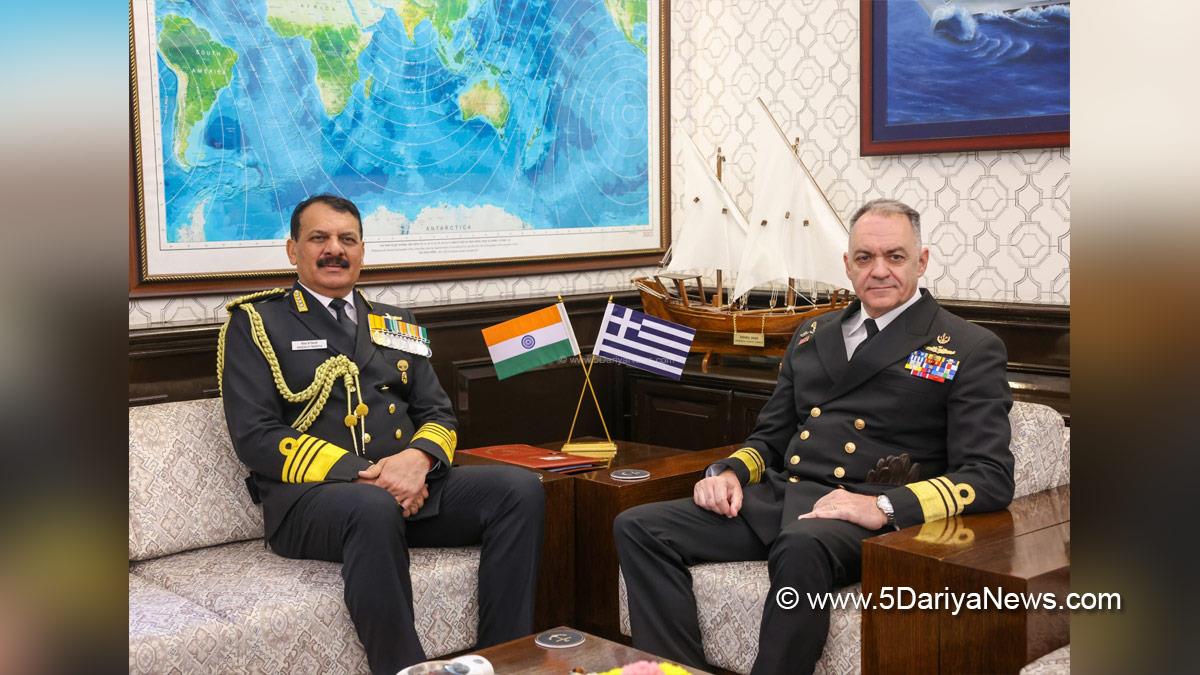 Military, Navy, Indian Navy, Indian Navy Chief, Admiral Dinesh K Tripathi, Chief of Naval Staff, CNS, Vice Admiral Dimitrios Eleftherios Kataras