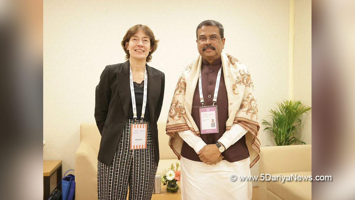 Dharmendra Pradhan, Dharmendra Debendra Pradhan, BJP, Bharatiya Janata Party, Union Education Minister, Anne Bouverot