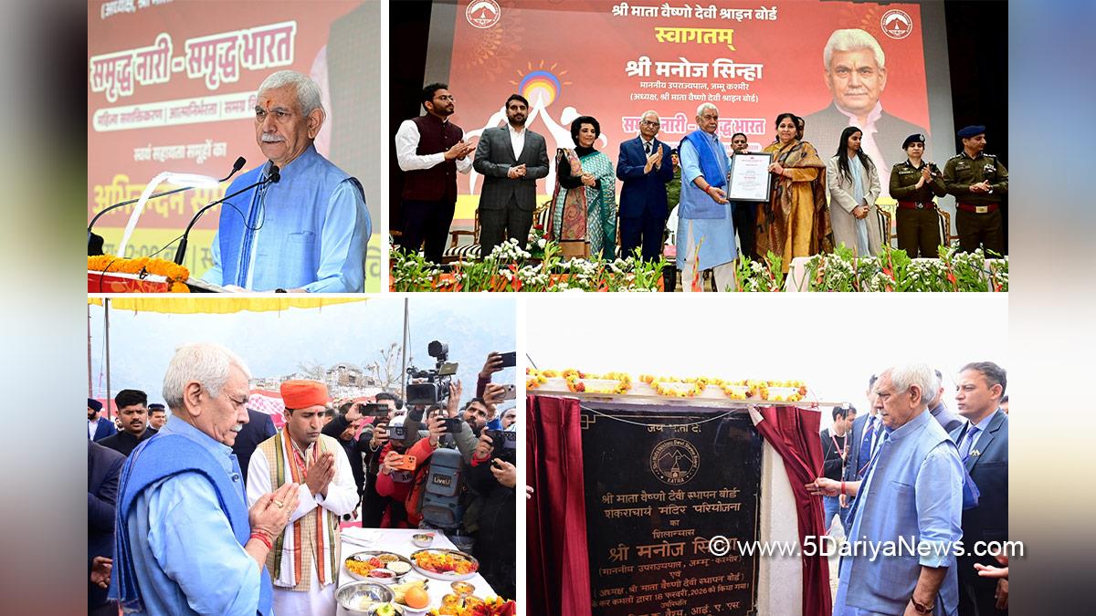 Manoj Sinha, Lieutenant Governor JK, Raj Bhavan, Jammu, Srinagar, Kashmir, Jammu And Kashmir, Nidhi Malik, Reasi, Deputy Commissioner Reasi, Mohammad Aijaz Asad, Sachin Kumar Vaishya, Sri Shankaracharya Temple, Shri Mata Vaishno Devi Shrine, Shri Mata Vaishno Devi Shrine Board