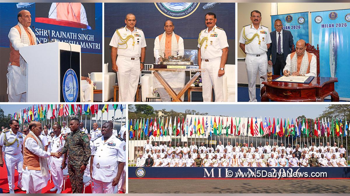 Rajnath Singh, Union Defence Minister, Defence Minister of India, BJP, Bharatiya Janata Party, Military, Navy, Indian Navy, Indian Navy Chief, Admiral Dinesh K Tripathi, Chief of Naval Staff, CNS, MILAN, MILAN 2026, Exercise MILAN