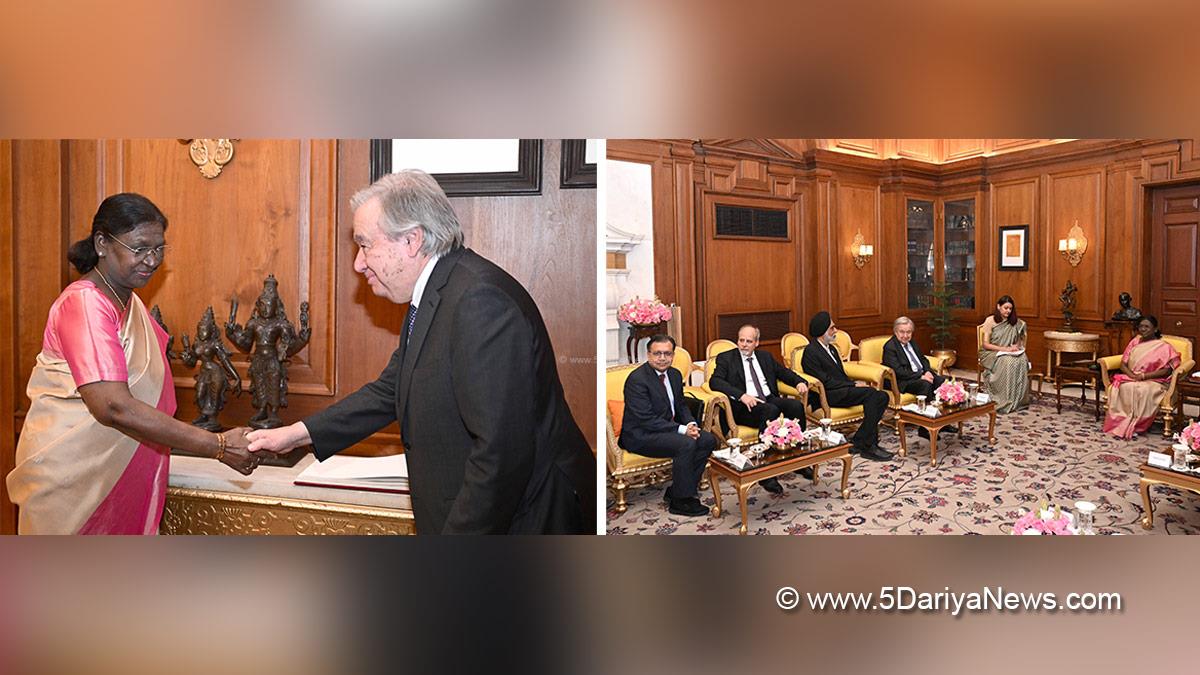 Droupadi Murmu, President of India, President, Indian President, Rashtrapati, Antonio Guterres