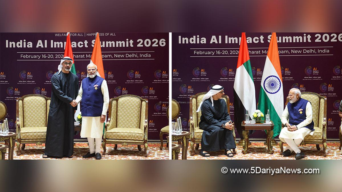 Narendra Modi, Modi, BJP, Bharatiya Janata Party, Prime Minister of India, Prime Minister, Narendra Damodardas Modi, Sheikh Khaled bin Mohamed bin Zayed Al Nahyan, India AI Impact Summit 2026