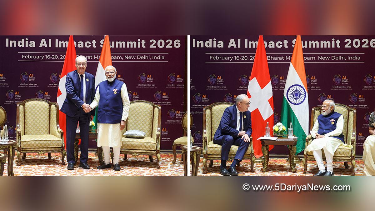 Narendra Modi, Modi, BJP, Bharatiya Janata Party, Prime Minister of India, Prime Minister, Narendra Damodardas Modi, Guy Parmelin, India AI Impact Summit 2026