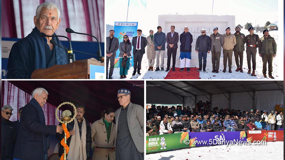 Manoj Sinha, Lieutenant Governor JK, Raj Bhavan, Jammu, Srinagar, Kashmir, Jammu And Kashmir, Omar Abdullah, Satish Sharma, Nasir Aslam Wani, Atal Dulloo, Anshul Garg, Minga Sherpa, 6th Khelo India Winter Games