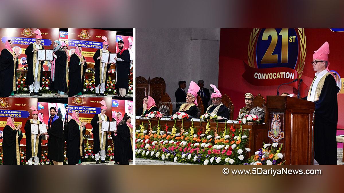 CP Radhakrishnan, Chandrapuram Ponnusami Radhakrishnan, Vice President of India, BJP, Bharatiya Janata Party, Manoj Sinha, Omar Abdullah, Sakeena Itoo, Sakina Itoo, University of Kashmir
